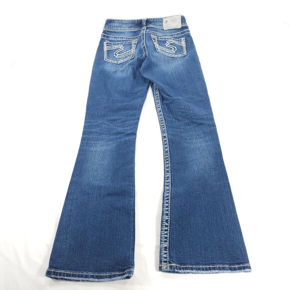 Silver Suki Straight Casual Medium Wash Button Zip Jeans Womens Size 25x30 Blue - Picture 3 of 9
